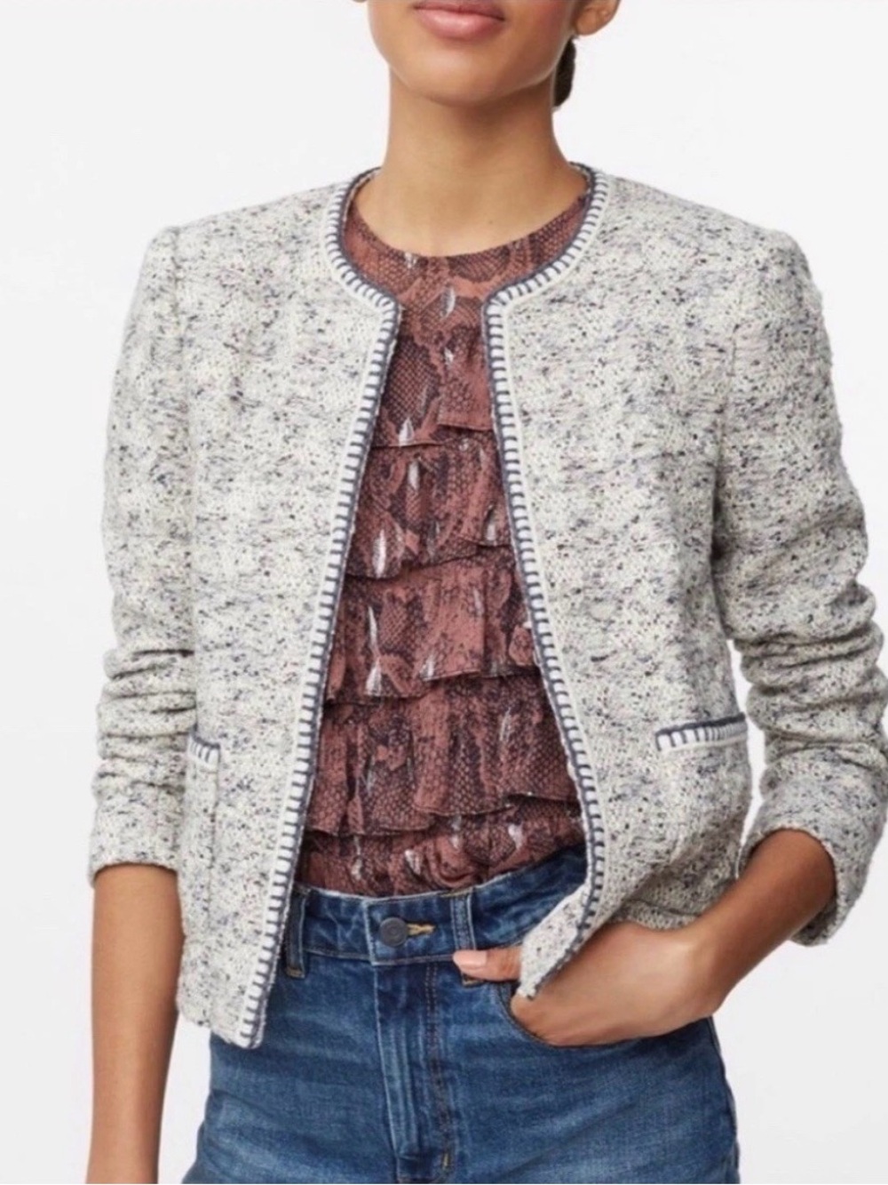 Rebecca Taylor - Women’s Speckled Tweed Jacket, Size 4